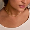 image:imageRossSimons Italian 14kt Yellow Gold Alternating Paper Clip Link NecklaceNo Gemstone