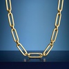 image:imageRossSimons Italian 14kt Yellow Gold Alternating Paper Clip Link NecklaceNo Gemstone