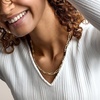 image:imageRossSimons Italian 14kt Yellow Gold Alternating Paper Clip Link NecklaceNo Gemstone