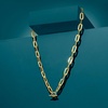 image:imageRossSimons Italian 14kt Yellow Gold Paper Clip Link Toggle NecklaceNo Gemstone