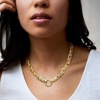 image:imageRossSimons Italian 14kt Yellow GoldPlated Double Lion Head Byzantine NecklaceNo Gemstone