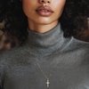 image:imageRossSimons Italian 18kt Yellow Gold DiamondCut Cross Pendant NecklaceNo Gemstone