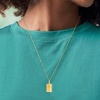 image:imageRossSimons Italian 24kt Yellow Gold FleurDeLis 1Gram Ingot Pendant Necklace With 14kt Yellow Gold FrameNo Gemstone