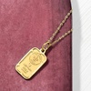image:imageRossSimons Italian 24kt Yellow Gold FleurDeLis 1Gram Ingot Pendant Necklace With 14kt Yellow Gold FrameNo Gemstone