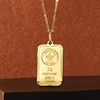 image:imageRossSimons Italian 24kt Yellow Gold FleurDeLis 2Gram Ingot Pendant Necklace With 14kt Yellow Gold FrameNo Gemstone