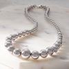 image:imageRossSimons Italian 614mm Sterling Silver Bead Graduated NecklaceNo Gemstone