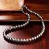 image:imageRossSimons Italian 8mm Sterling Silver Bead NecklaceNo Gemstone
