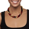 image:imageRossSimons Italian Red Black and Golden Murano Glass Bead Torsade Necklace With 18kt Gold Over SterlingNo Gemstone