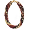 image:imageRossSimons Italian Red Black and Golden Murano Glass Bead Torsade Necklace With 18kt Gold Over SterlingNo Gemstone