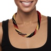 image:imageRossSimons Italian Red Black and Golden Murano Glass Bead Torsade Necklace With 18kt Gold Over SterlingNo Gemstone