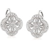 image:imageRossSimons Openwork Clover Drop Earrings With Diamond Accents in Sterling Silver