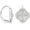 image:imageRossSimons Openwork Clover Drop Earrings With Diamond Accents in Sterling Silver