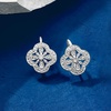 image:imageRossSimons Openwork Clover Drop Earrings With Diamond Accents in Sterling Silver
