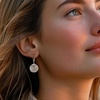 image:imageRossSimons Sterling Silver and 14kt Gold Sand Dollar Drop Earrings With 10 ct tw Diamonds