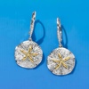image:imageRossSimons Sterling Silver and 14kt Gold Sand Dollar Drop Earrings With 10 ct tw Diamonds