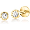 image:imagePure Collection by RossSimons 010 ct tw BezelSet Diamond FlatBack Stud Earrings in 14kt Yellow Gold