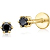 image:imagePure Collection by RossSimons 010 ct tw Black Diamond FlatBack Stud Earrings in 14kt Yellow Gold