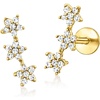 image:imagePure Collection by RossSimons 010 ct tw Diamond 3Star FlatBack Earrings in 14kt Yellow Gold