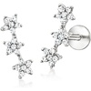 image:imagePure Collection by RossSimons 010 ct tw Diamond 3Star FlatBack Earrings in Sterling Silver