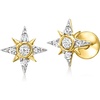 image:imagePure Collection by RossSimons 010 ct tw Diamond Star FlatBack Stud Earrings in 14kt Yellow Gold