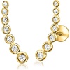 image:imagePure Collection by RossSimons 015 ct tw Diamond Curved FlatBack Ear Climbers in 14kt Yellow Gold