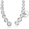 image:imagePure Collection by RossSimons 015 ct tw Diamond Curved FlatBack Ear Climbers in Sterling Silver