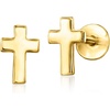 image:imagePure Collection by RossSimons 14kt Yellow Gold Cross FlatBack Stud Earrings