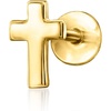 image:imagePure Collection by RossSimons 14kt Yellow Gold Cross Single FlatBack Stud Earring