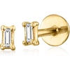 image:imagePure Collection by RossSimons Baguette DiamondAccented FlatBack Stud Earrings in 14kt Yellow Gold