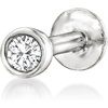 image:imagePure Collection by RossSimons BezelSet Diamond Single FlatBack Stud Earring in Sterling Silver