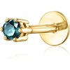image:imagePure Collection by RossSimons Blue Diamond Single FlatBack Stud Earring in 14kt Yellow Gold