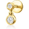 image:imagePure Collection by RossSimons Diamond 2Stone Single FlatBack Stud Earring in 14kt Yellow Gold