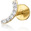image:imagePure Collection by RossSimons Diamond Curved Bar Single FlatBack Stud Earring in 14kt Yellow Gold