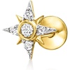 image:imagePure Collection by RossSimons Diamond Star Single FlatBack Stud Earring in 14kt Yellow Gold