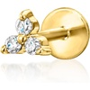 image:imagePure Collection by RossSimons DiamondAccented 3Stone Single FlatBack Stud Earring in 14kt Yellow Gold