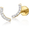 image:imagePure Collection by RossSimons DiamondAccented Curved Bar FlatBack Stud Earrings in 14kt Yellow Gold