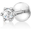 image:imagePure Collection by RossSimons DiamondAccented Single FlatBack Stud Earring in Sterling Silver