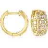 image:imageRossSimons 010 ct tw Diamond Hoop Earrings in 18kt Gold Over Sterling