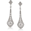 image:imageRossSimons 015 ct tw Diamond Openwork Drop Earrings in Sterling Silver