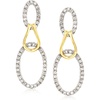 image:imageRossSimons 050 ct tw Diamond Oval Loop Drop Earrings in Sterling Silver and 14kt Yellow Gold