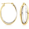 image:imageRossSimons 14kt 2Tone Gold DoubleOval Hoop Earrings