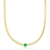 image:imageRossSimons 14kt Yellow GoldPlated Herringbone Necklace With Simulated Green Gemstone 18 inches
