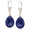 image:imageRossSimons 1800 ct tw Opaque Sapphire Drop Earrings in Sterling Silver and 14kt Yellow Gold