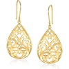 image:imageRossSimons 18kt Gold Over Sterling Openwork Teardrop Earrings