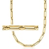 image:imageRossSimons Italian 14kt Yellow Gold Alternating Paper Clip Link NecklaceNo Gemstone