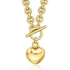 image:imageRossSimons Italian 14kt Yellow GoldPlated Heart Toggle NecklaceNo Gemstone