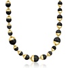 image:imageRossSimons Italian 14kt Yellow GoldPlated Necklace With 1016mm Black Agate Beads 18 inches