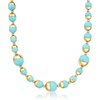 image:imageRossSimons Italian 14kt Yellow GoldPlated Necklace With Simulated Turquoise 18 inches