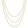 image:imageRossSimons Italian 18kt Gold Over Sterling 3Strand SingaporeChain Necklace 18 inches