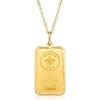 image:imageRossSimons Italian 24kt Yellow Gold FleurDeLis 2Gram Ingot Pendant Necklace With 14kt Yellow Gold FrameNo Gemstone